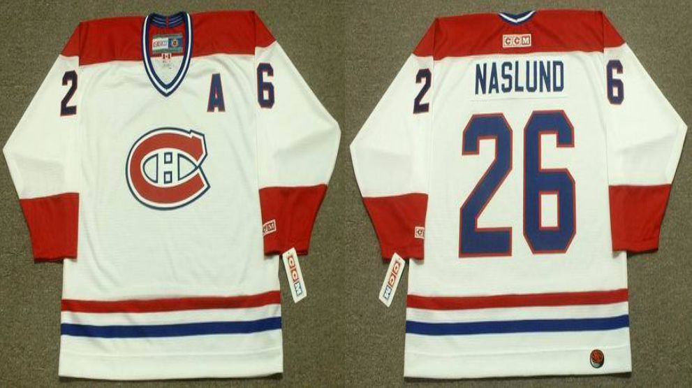 2019 Men Montreal Canadiens #26 Naslund White CCM NHL jerseys->montreal canadiens->NHL Jersey